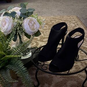 Nine West Black Peep-Toe Heels